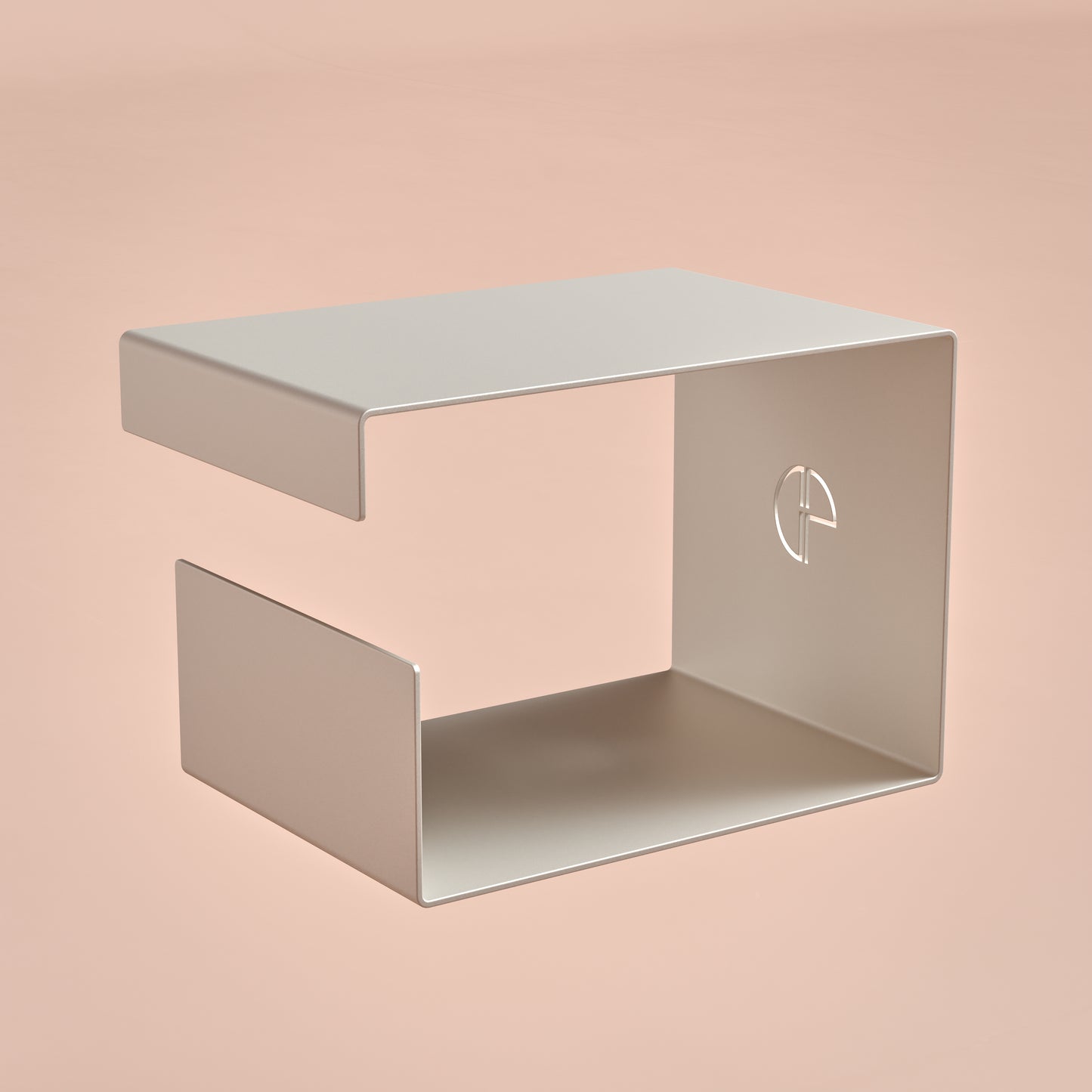 Weißer Nachttisch aus Metall