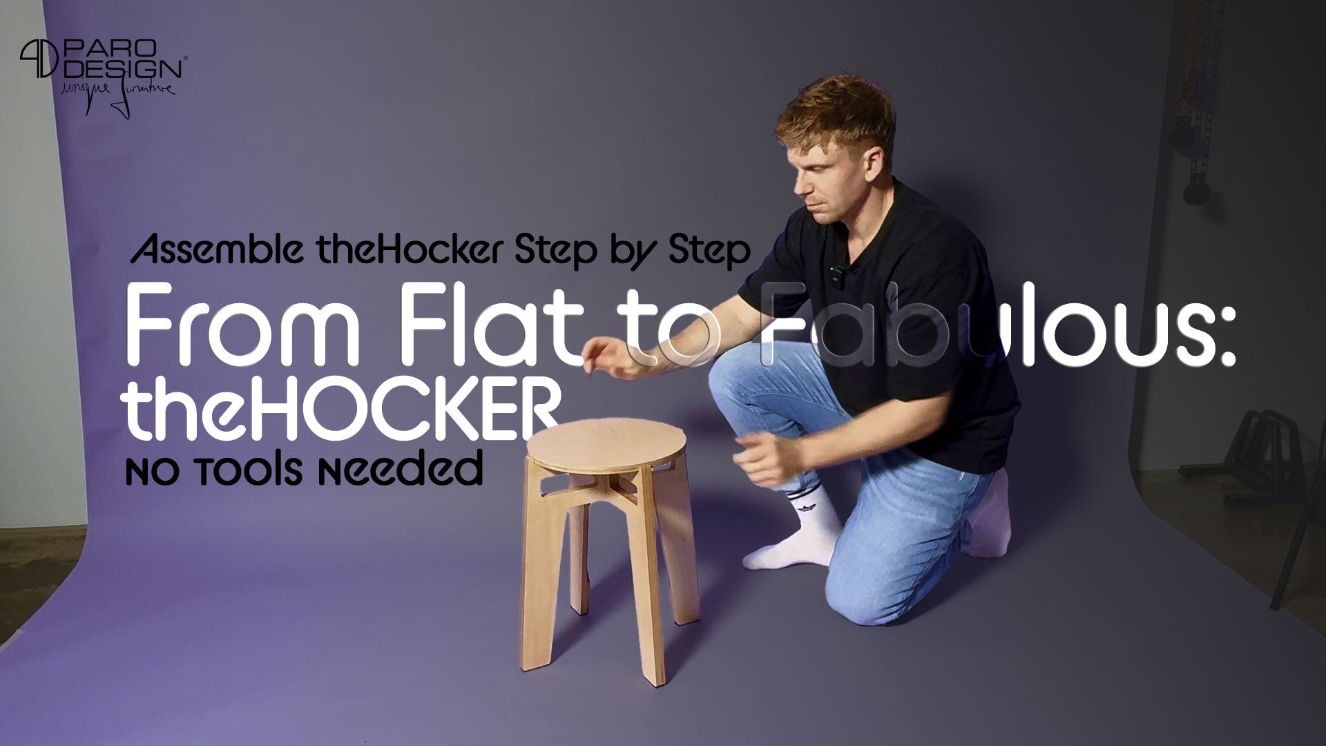 Video laden: Assemble video Designer Hocker