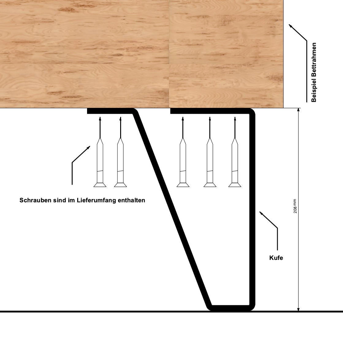 METAL BED SKIERS 4 pieces